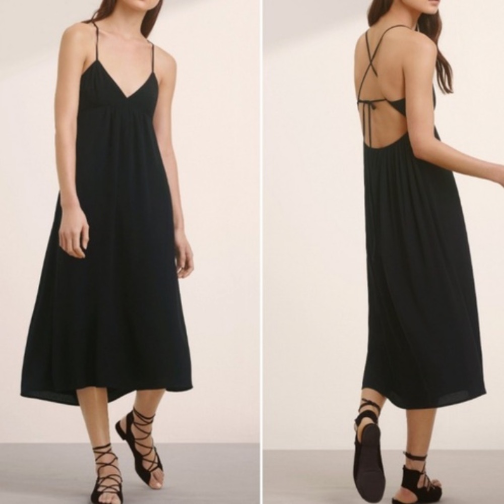 Elegant Blue Spaghetti Strap Dress